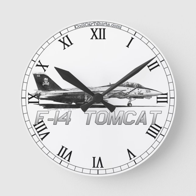 F14 Tomcat VF-103 Jolly Rogers - drawing Clock (Front)