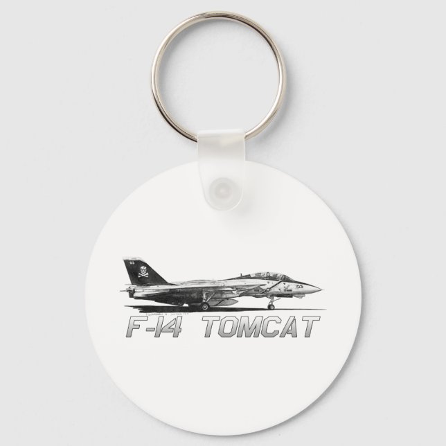 F14 Tomcat VF-103 Jolly Rogers - drawing Keychain (Front)