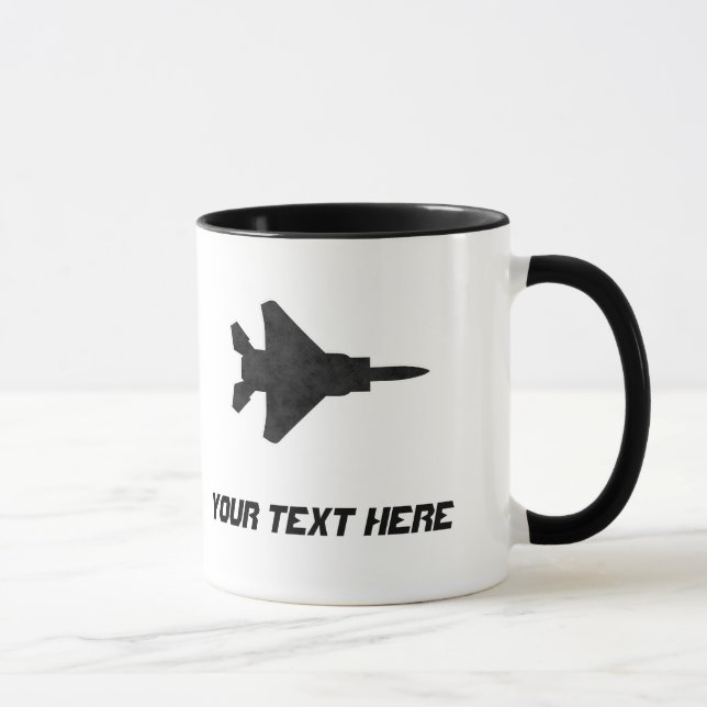 F15 Eagle Fighter Jet Silhouette AirForce Aircraft Mug (Right)