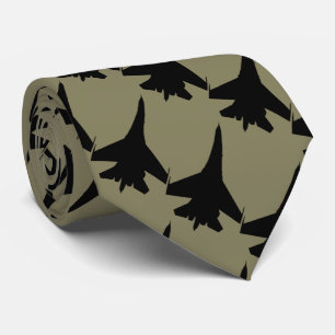 F16 fighter khaki backround tie
