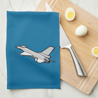 F16 Fighting Falcon Fighter Jet In Flight Kitchen Towel