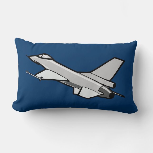 F16 Fighting Falcon Fighter Jet In Flight Lumbar Pillow (Front)