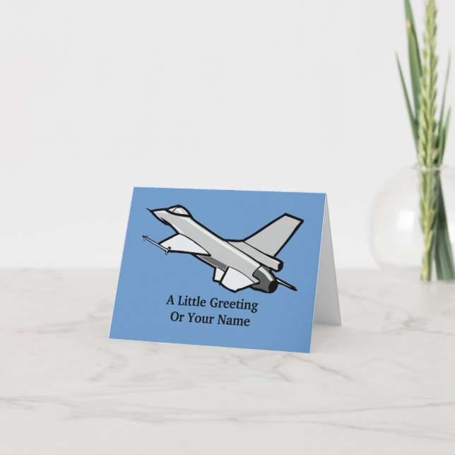 F16 Fighting Falcon Fighter Jet In Flight Note Card (Front)