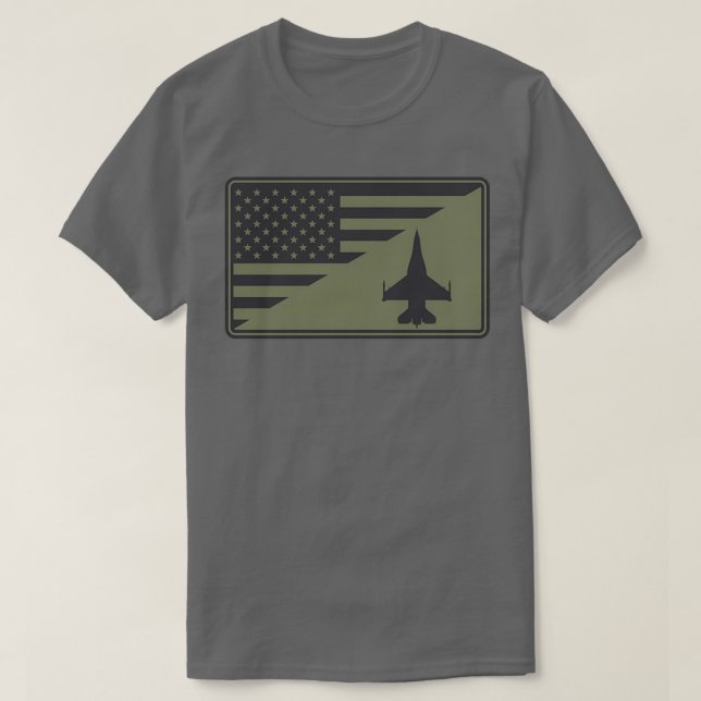 F16 Viper US Flag subdued  T-Shirt (Design Front)