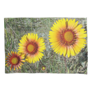 F17 Yellow Wildflowers Gaillardia Pillowcase