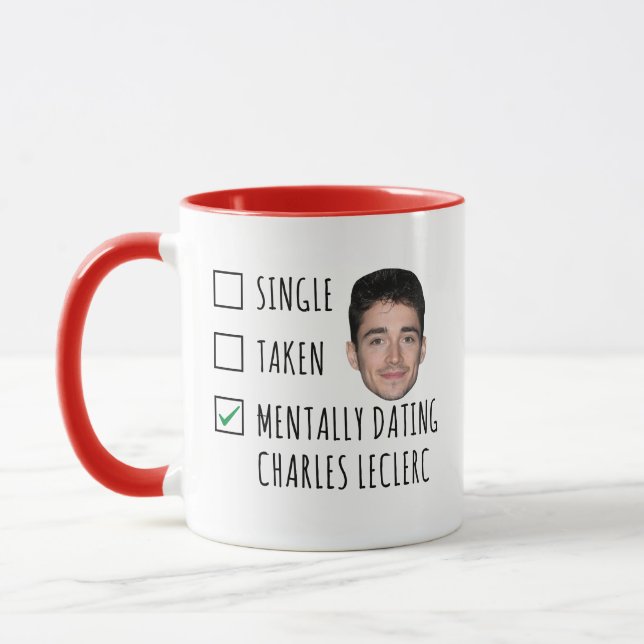 F1, Single Taken Mentally Dating Charles Leclerc Mug (Left)