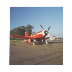 F2G-1D Super Corsair airplane at an air show in Notepad