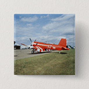 F2G-1D Super Corsair airplane at the air show in 2 Inch Square Button