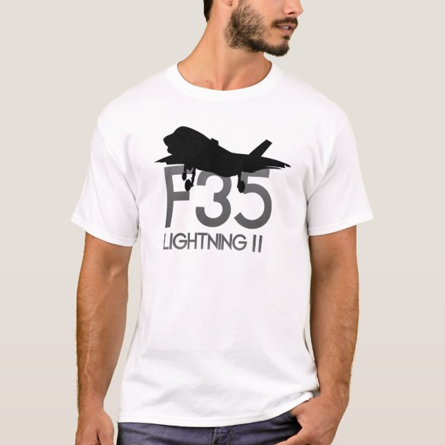 F35 Lightnig jet aviation white T-Shirt (Front)