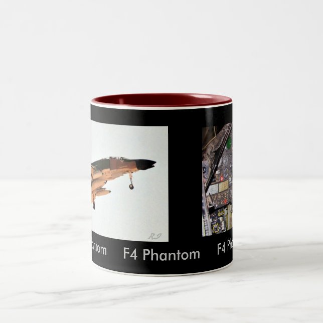 F4 Cockpit, F4 Phantom, F4 Phantom     F4 Phant... Two-Tone Coffee Mug (Center)