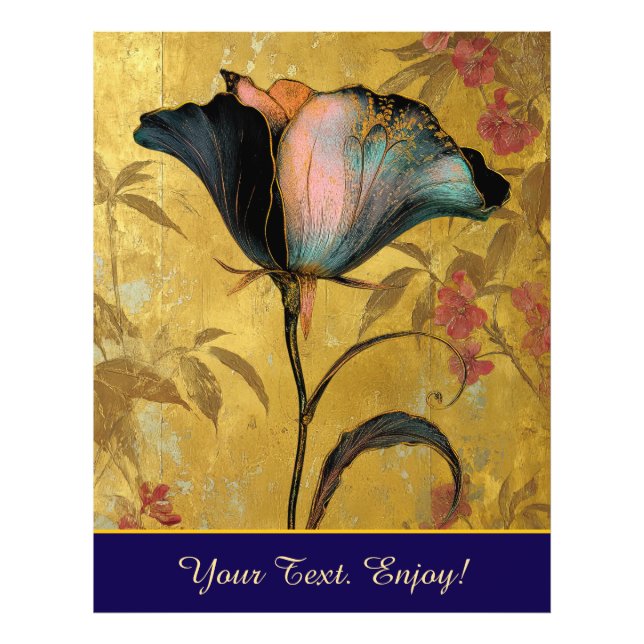 *~* F4  Elegant Flower Gold  Vintage 23 Photo Print (Front)