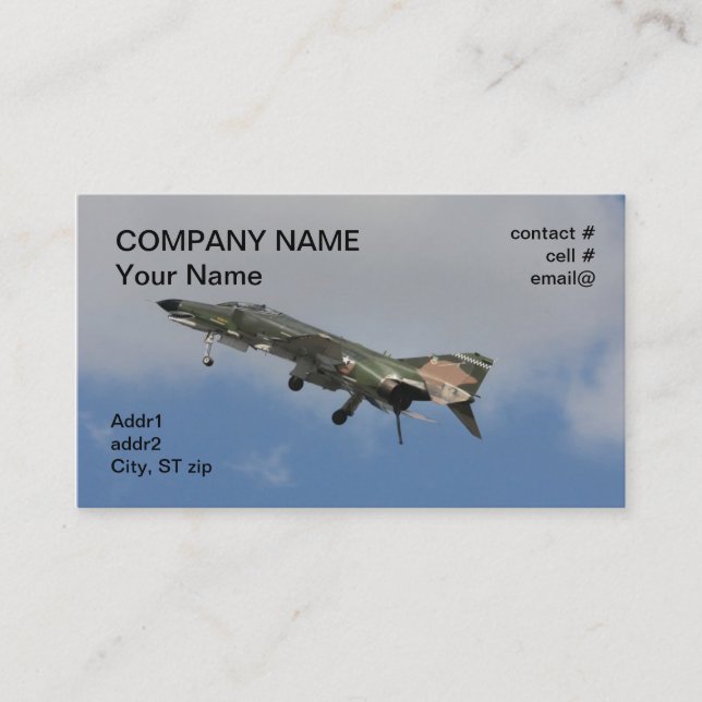 F4 Phantom landing configuration Business Card (Front)