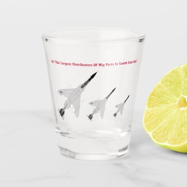 F4 Phantom Shot Glass Funny (Front)