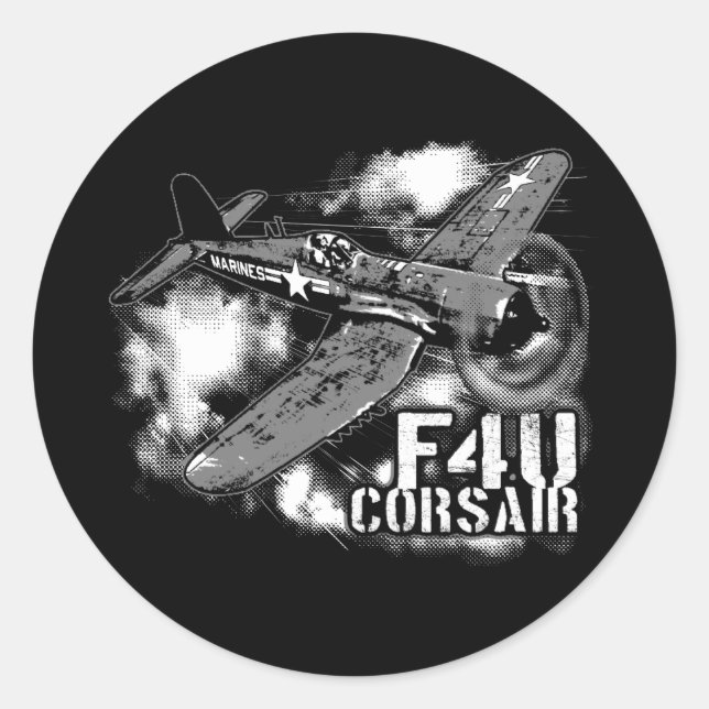 F4U CORSAIR CLASSIC ROUND STICKER (Front)