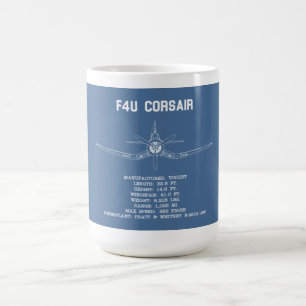 F4U CORSAIR STATS BLUEPRINT MUG