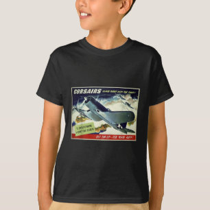F4u Corsair Us Warplane War Propaganda Ww2 Poster  T-Shirt