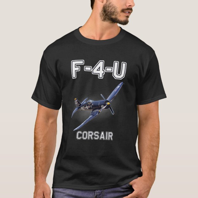 F4U Corsair Warbird WWII Military Aircraft T-Shirt (Front)