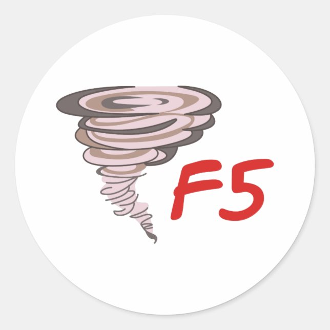F5 TORNADO CLASSIC ROUND STICKER (Front)