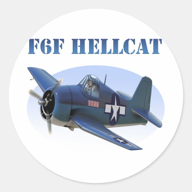 F6F Grumman Hellcat Classic Round Sticker (Front)