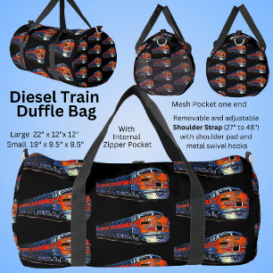 F7 Orange Diesel Locomotive Duffle Bag