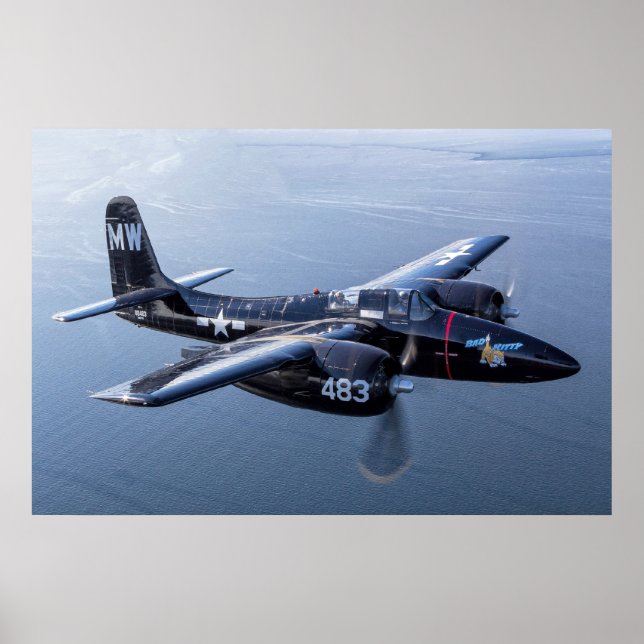 F7F Tigercat 'Bad Kitty" over the Puget Sound Poster (Front)