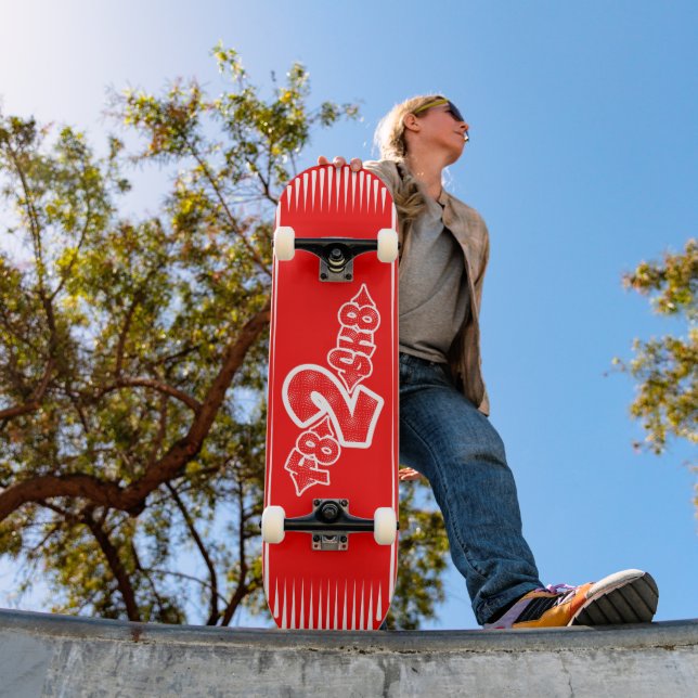 F8 2 SK8 red white  Skateboard (Outdoor 1)