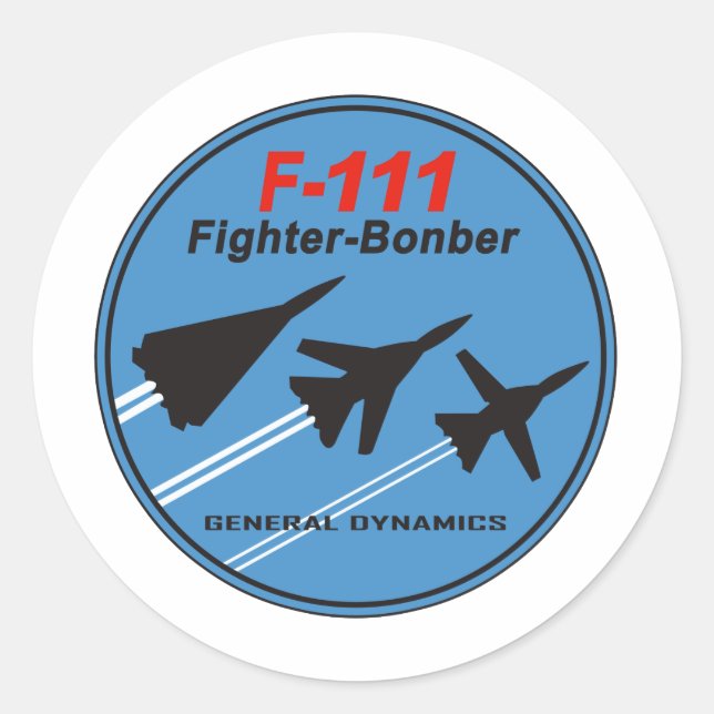 F-111 Patch Classic Round Sticker (Front)