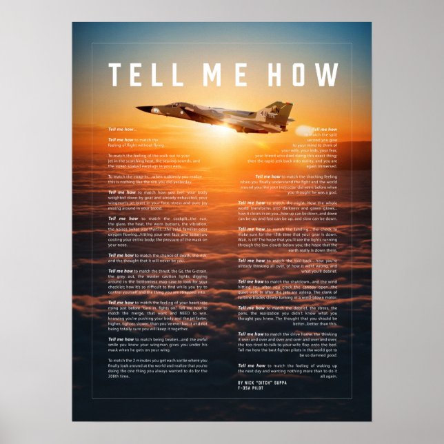 F-111F with Tell Me How ode to flight Poster (Front)
