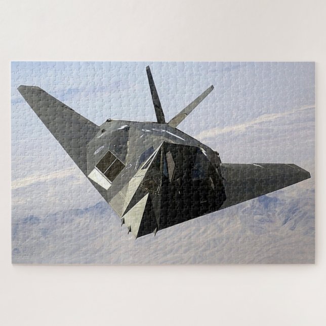 F-117 Nighthawk: Head-On Stealth Jigsaw Puzzle (Horizontal)
