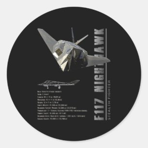 F-117 Nighthawk Stealth Fighter-spec Classic Round Sticker