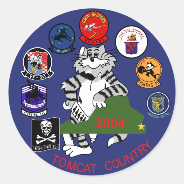 F-14 Tomcat Classic Round Sticker (Front)