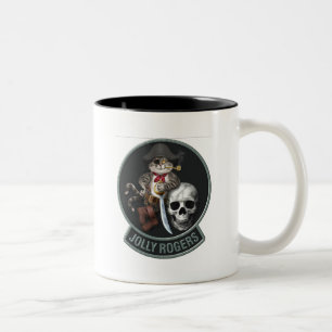 F-14 Tomcat Mascot Jolly Rogers Two-Tone Coffee Mug