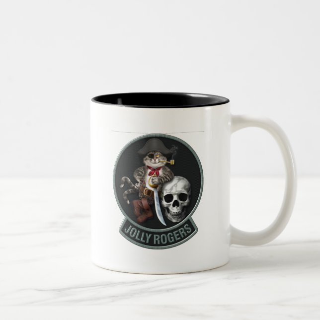 F-14 Tomcat Mascot Jolly Rogers Two-Tone Coffee Mug (Right)