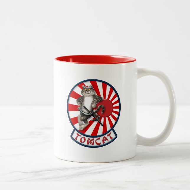 F-14 Tomcat Mascot Sundowners Two-Tone Coffee Mug (Right)