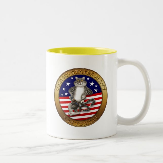 F-14 Tomcat Mascot Two-Tone Coffee Mug (Right)