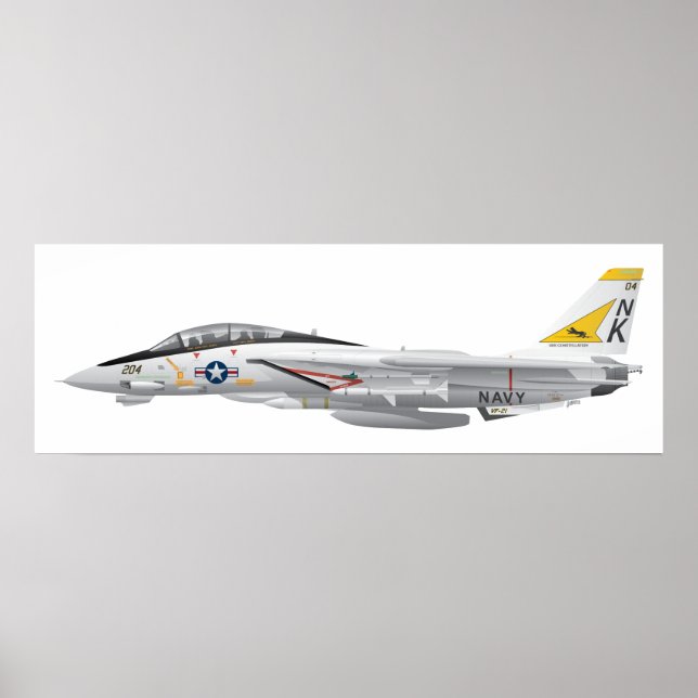F-14 Tomcat Military Fighter Jet VF-21 Poster (Front)