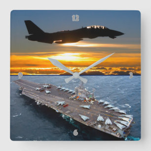 F-14 TOMCAT SQUARE WALL CLOCK
