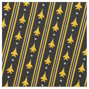 F-15 Bande jaune sur tissu Motif noir de 1 pouce