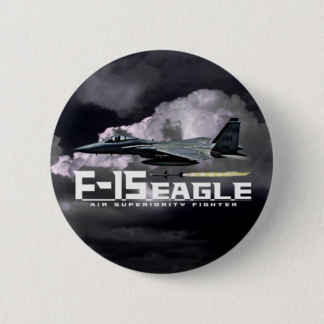F-15 Eagle 2 Inch Round Button (Front)