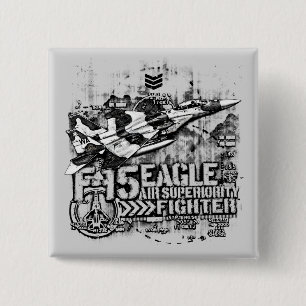F-15 Eagle 2 Inch Square Button