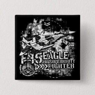 F-15 Eagle 2 Inch Square Button