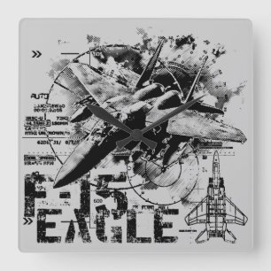 F-15 Eagle Carré Horloge murale