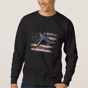 F-15 Eagle Jet Fighter Vintage Airplane Flag Pilot Sweatshirt