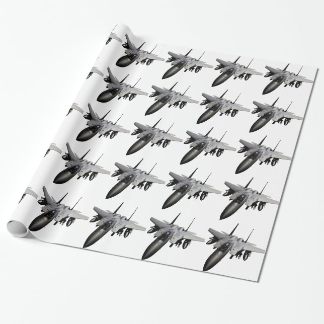 F-15 Eagle Jet Fighter Wrapping Paper (Unrolled)