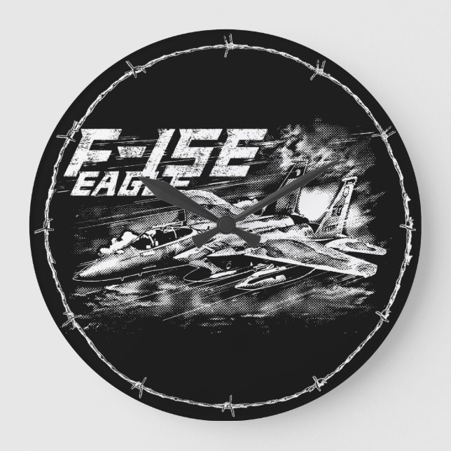 F-15 Eagle Round (Large) Wall Clock (Front)