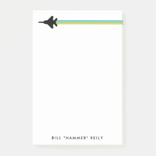 F-15 Fighter Jet Striped Custom Name Notepad