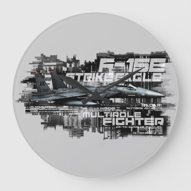 F-15E Strike Eagle  Round (Large) Wall Clock (Front)
