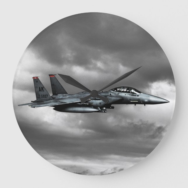 F-15E Strike Eagle  Round (Large) Wall Clock (Front)