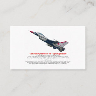  F-16 Falcon Fighter Jet Business Card