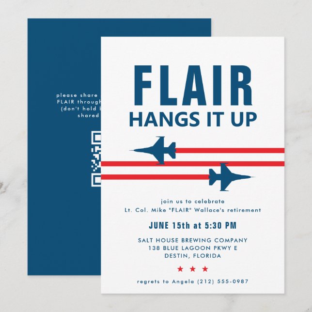 F-16 Fighter Jet Party Invitation (Front/Back)